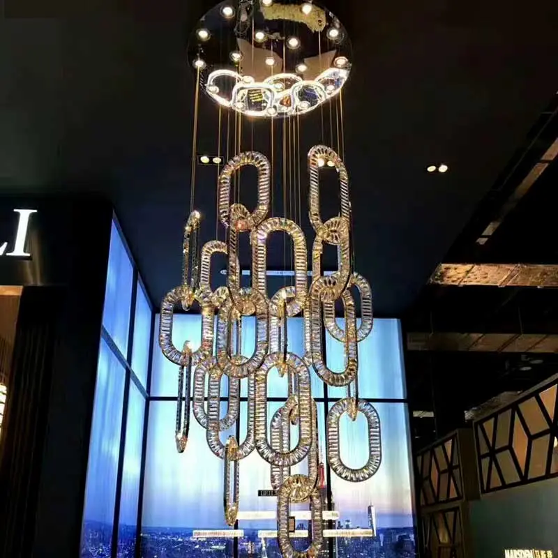 Custom Modern Light Luxury Chandelier Living Room Oval and Round Crystal Lamp Nordic Minimalist Personality Chandelier