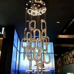 Custom Modern Light Luxury Chandelier Living Room Oval & Round Crystal Lamp Nordic Minimalist Large Chandelier for High Ceiling