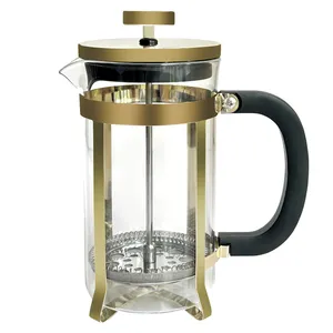 أداة صنع القهوة تعمل بالضغط الفرنسي، وعاء شاي للقهوة متعدد الوظائف، مصنوع من الفولاذ المقاوم للصدأ والزجاج