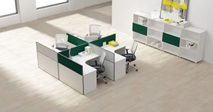 แผ่นกั้นห้องรูปตัว L แบบ6ที่นั่งสำหรับสำนักงานโต๊ะทำงาน - Product Image 5