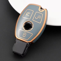 Housse de protection pour clé de voiture en TPU souple de qualité supérieure pour Mercedes Benz 3 boutons, coque de protection pour clé