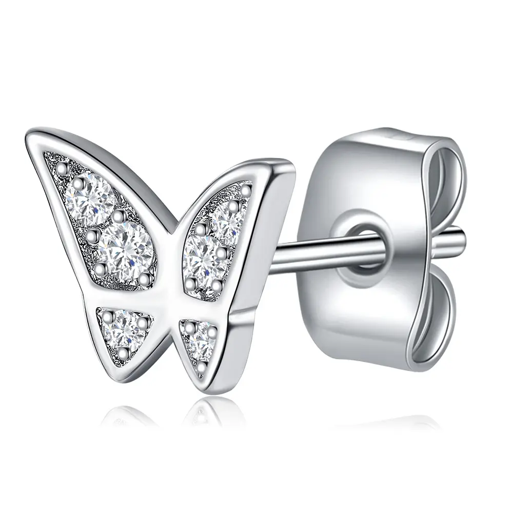 Simple Personalized Cute Style Stud Earrings Elegant Butterfly Stud Earrings for Women Brass Engagement Dress Cute Jewelry Reach
