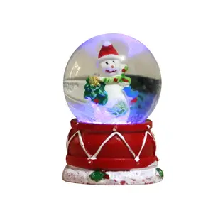 Tabola de cristal de resina, bola de cristal de vidro com led para natal, floco de neve, bola de vidro criativo