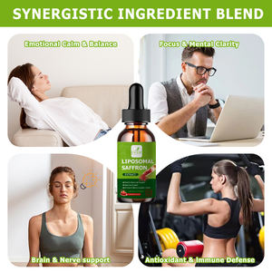 Gotas Líquidas de Açafrão Lipossomal de Marca Própria com <span class=keywords><strong>Ashwagandha</strong></span> e L-Teanina para Apoio ao Humor e Equilíbrio Emocional - Product Image 6