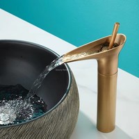 Robinet monocommande noir chaud/froid 2026 haut de gamme en bronze antique pour verre à vin, pour meuble de salle de bain