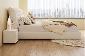 เตียงนุ่มหรูหราพร้อมกล่องยกแก๊สผ้ากำมะหยี่ดีไซน์กระดุมเตียงขนาดควีนไซส์สไตล์อิตาลี - Product Image 3