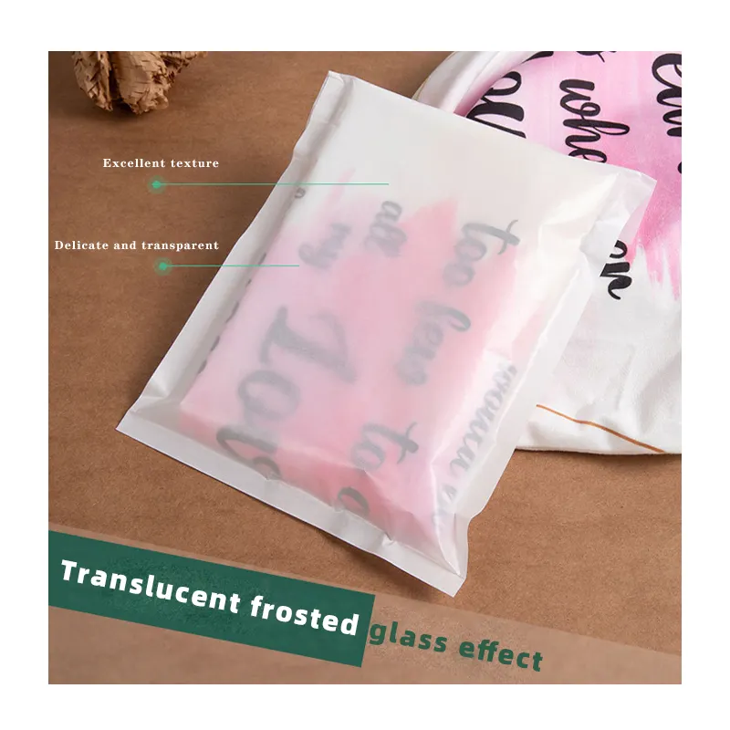 Customized 100% Biodegradable 40g Clothing Paper Bag Recyclable Glassine Garment Packaging For T-shirt