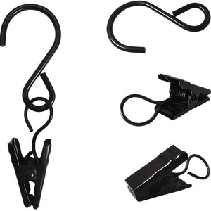 <b>S</b> <b>Hook</b> Clips Metal Curtain Shower Door <b>Hooks</b> Anti Rust Curved Shape Silver Color Hanging Garden Lamp Accessory - Product Image 2