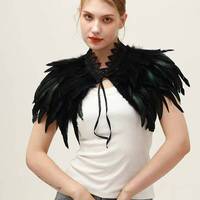 Châle de luxe unisexe cousu main, en plumes et dentelle, doux et confortable, pour cosplay gothique, cape de mascarade, tenue de fête d'Halloween