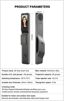Serrure de porte intelligente à reconnaissance faciale 3D, serrure numérique Wifi Tuya, déverrouillage par empreinte digitale, déverrouillage par motif statique de la paume, interphone vidéo avec caméra