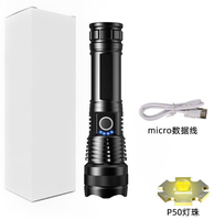 Lampe de poche à lumière forte LED Lampe torche tactique rechargeable par USB Lampe haute puissance 1000m Lanterne lumineuse Camping en plein air