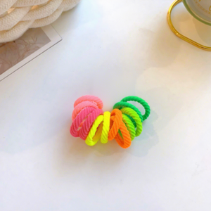 ยางรัดผมขนาดเล็กแบบยืดหยุ่น 12 ชิ้น/ชุด ขายส่ง สำหรับผู้หญิงและเด็ก สีลูกกวาด ยางรัดผมสีสันสดใส - Product Image 2
