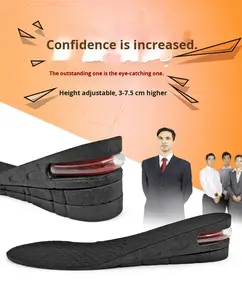 Wanita tak terlihat nyaman bantal bernapas PVC penambah tinggi sol pria menyerap keringat setengah penuh 3-9cm - Product Image 1