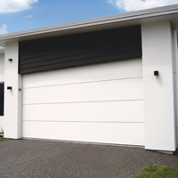 Porte de garage en PU de luxe pour villa ou appartement, motif lisse, isolée thermiquement, en acier, sécurisée, automatique