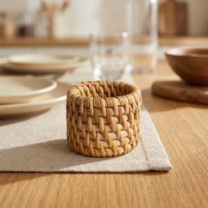 Rond de serviette durable de style bohème en bambou écologique Tailles personnalisées Variété de couleurs Décoration de table faite à la main - Product Image 1