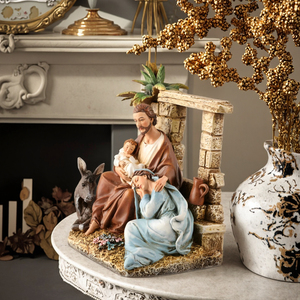 Figura <span class=keywords><strong>de</strong></span> la Sagrada Familia <span class=keywords><strong>de</strong></span> Resina Pintada a Mano <span class=keywords><strong>de</strong></span> 18 cm <span class=keywords><strong>de</strong></span> Alto, Arte Religioso Católico, Estatua Coleccionable, Adorno Navideño, Modelo Yu - Product Image 6