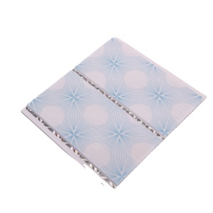 Panneau de plafond en <span class=keywords><strong>PVC</strong></span> ignifuge extérieur pas cher avec couleur bois, feuille de gaufrage à chaud, <span class=keywords><strong>blanc</strong></span> pur, chrome, design moderne - Product Image 1