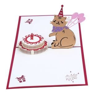 Nuovo all'ingrosso 3D Pop-Up carino torta di gatto biglietto di <span class=keywords><strong>auguri</strong></span> di carta fatta a mano carta di <span class=keywords><strong>compleanno</strong></span> per il Marketing digitale <span class=keywords><strong>buon</strong></span> <span class=keywords><strong>compleanno</strong></span> - Product Image 3