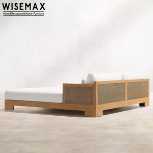 Muebles de Exterior de Moda WISEMAX, Conjuntos de Muebles de Madera de Teca, Camas King Size de Madera de Teca, Tumbona Ajustable de Madera de Teca para Patio Exterior - Product Image 3