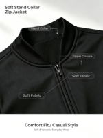 Blouson Bomber Sportif Personnalisé pour Homme avec Col Montant et Logo Frontal - Vêtement d'extérieur Softshell Coupe-Vent et Respirant