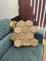 Panneau mural 3D en PVC MOI 20 pouces*20 pouces avec surface miroir, design moderne pour la décoration intérieure du salon et de la cuisine
