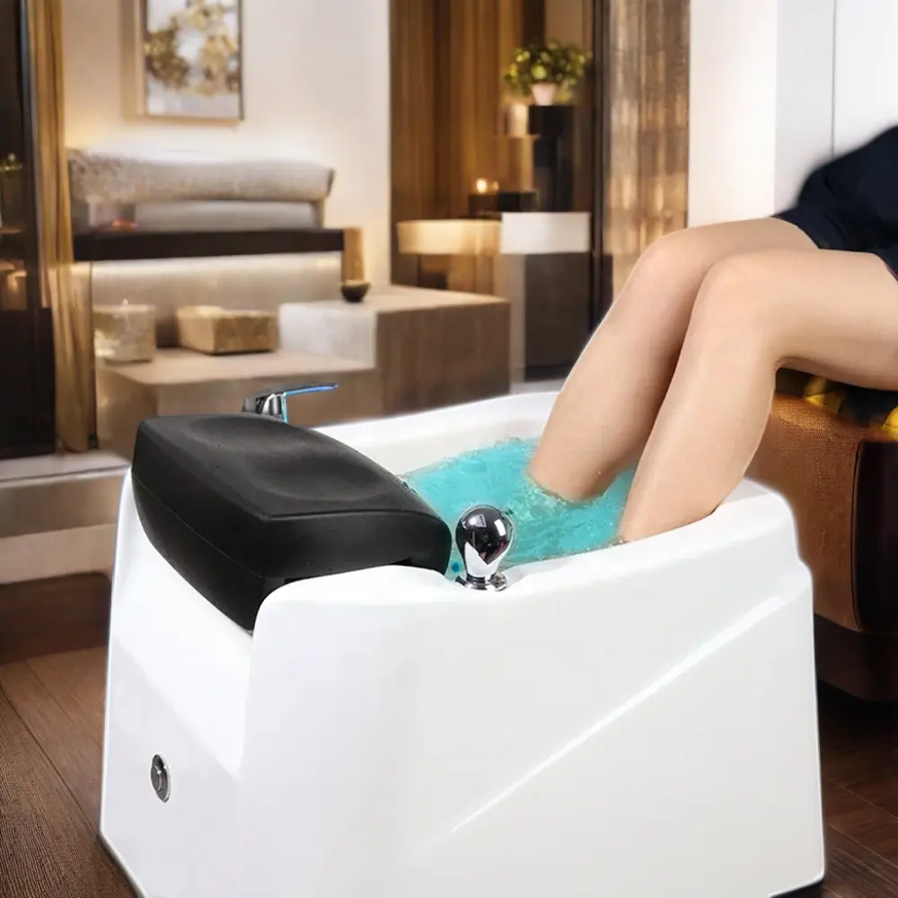 High Quality Rectangle Pedicure Spa Bowl with Foot Massager for Home and Salon Pedicure Chair Use