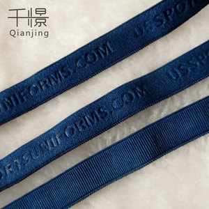 Nastro Elastico Intrecciato in Camoscio Blu Navy WP14 da 1 cm Fornito dal Produttore, con Logo Personalizzato e Lettere in Rilievo, per Uso in Abbigliamento - Product Image 6