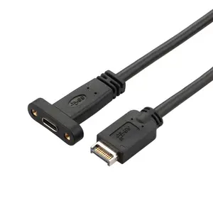 FARSINCE USB Type-E header male to USB 3.1 Type C female Panel mount Extension cable