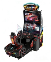 Machine de jeu d'arcade à monnayeur, simulateur de conduite de course automobile rouge à 2 écrans, jeu vidéo Colorful Park