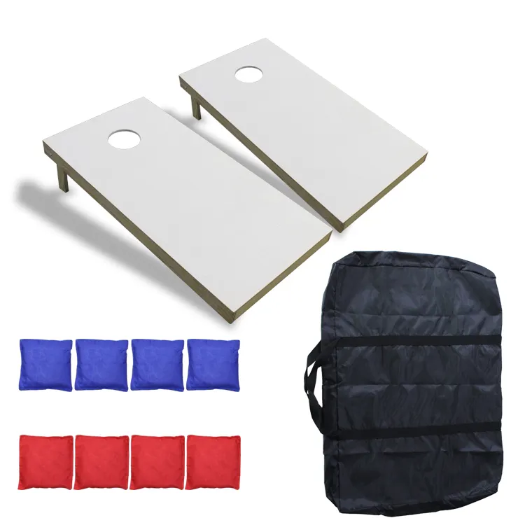 4'x2' Portable Wooden Cornhole Boards Set with Carrying Case and Bean Bag