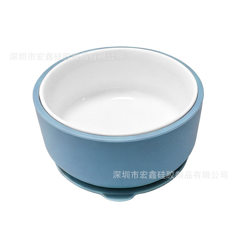 Bol rond en céramique gris-bleu