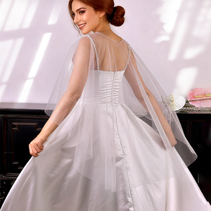 YouLaPan VG75 – Nouveau haut court transparent en tulle étoilé pour <span class=keywords><strong>femme</strong></span>, style châle, bustier, robe tube - Product Image 2