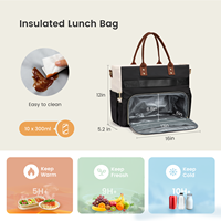 Sac à déjeuner LOVEVOOK pour femmes, sac de travail 3 en 1 avec compartiment isotherme pour le déjeuner, porte-gobelet de 40 oz et plusieurs poches