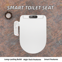 Siège de toilette intelligent en plastique en forme de U allongé avec bidet intégré, design moderne à ouverture frontale pour le lavage des fesses, alimentation CA 110V-220V, garantie 1 an