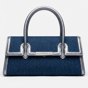 Women Structured <b>Handbag</b> PU Leather Top Handle Bag Contrast Trim Shoulder Bag Casual Work Tote Purse Custom Wholesale - Product Image 3