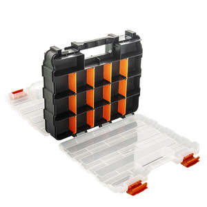 Caja Organizadora de Herramientas de Doble Cara con Tapa Transparente y Divisores Ajustables para Piezas Pequeñas de Ferretería y Componentes Electrónicos - Product Image 1