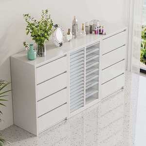 Nail Art Display Cabinet Wall-mounted Storage <b>Unit</b> with Color Board <b>Side</b> and Floor Cabinets for Nail Polish - Product Image 2