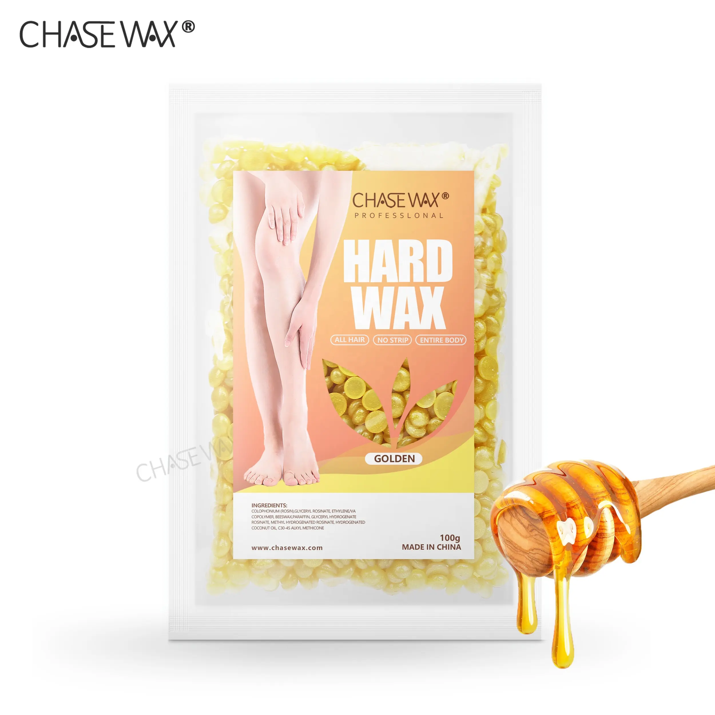 Gel Texture 100g Golden Hot Wax Hair Removal Wax Glitter Hard Wax Beans For Body Hair Removal