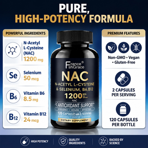 Complément alimentaire NAC 1200 mg à formule personnalisée pour augmenter les niveaux de NAD et favoriser un vieillissement sain pour hommes et femmes, capsules de NAC. - Product Image 5