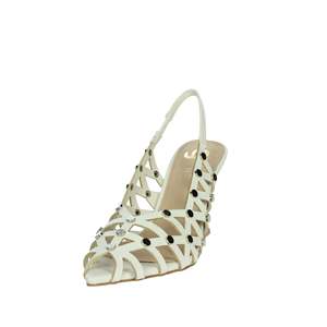 Sandali Donna Slingback con Tacco GP785 Nero, Cinturini in Pelle con Borchie, Punta Affusolata - Product Image 5