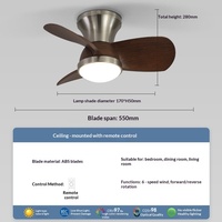 Ventilateur de plafond silencieux d'occasion avec éclairage, design moderne Agi32, télécommande pour chambre et salle à manger