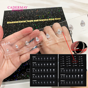 Cadermay 3-15 USA Ring Sizers 8 formas 6A Cubic Zirconia Diamond Carat Weight Ruler Comparación Size Chart Set <span class=keywords><strong>para</strong></span> joyería - Product Image 1