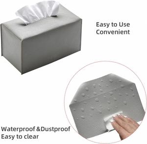 Moderna Funda Rectangular Impermeable para Caja de Pañuelos, Decorativa, de Cuero PU, para Baño, Auto, Dormitorio, Hotel, Restaurante, Oficina, Organizador - Product Image 3