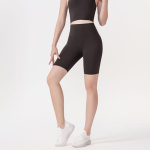 Shorts de yoga taille haute pour femme, sensation seconde peau, sans couture avant, style <span class=keywords><strong>cycliste</strong></span>, effet push-up, pour fitness, course et sport, longueur 5 points - Product Image 5