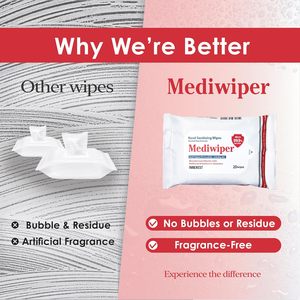 MEDIWIPER 80ct kokusuz alkolsüz el Sanitizing mendil çevre dostu ıslak mendil 320 mendil (80*4) - Product Image 3