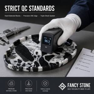 Bandeja de Té de Mármol Negro Patagonia Exclusivo de FANCY STONE - Plato de Piedra Natural Pulida Hecho a Mano de Lujo para Regalos Premium - Product Image 2