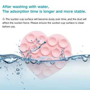 Tapis à ventouse en silicone double face en forme de cœur Support pour téléphone portable Support pour téléphone portable pour selfies et vidéos - Product Image 5