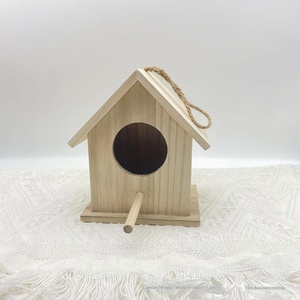 Support de mangeoire à <span class=keywords><strong>oiseaux</strong></span> en bois massif pour petit nichoir, à suspendre, pour mini-jardin extérieur, aucun assemblage requis - Product Image 3