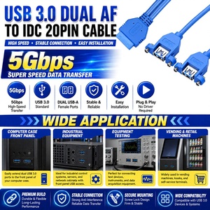 Nuevo Adaptador Divisor de Cable USB 3.0 IDC de 20 Pines para Placa Base, de USB de 19 Pines a Doble USB 3.0 de 20 Pines, Adaptador de USB Uno a Dos - Product Image 1