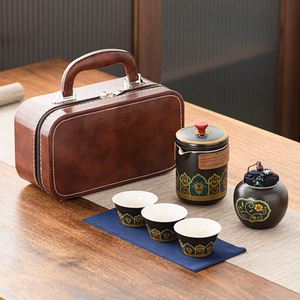 ชุดน้ำชาและกาแฟเซรามิกแบบพกพา แก้วชงเร็ว สำหรับตั้งแคมป์กลางแจ้ง ของขวัญธุรกิจสุดหรูสำหรับโปรโมชั่นองค์กร - Product Image 4
